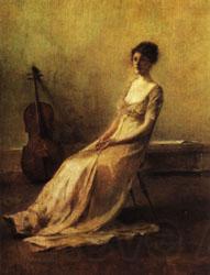 Thomas Dewing The Musician Norge oil painting art